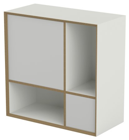Étagère Vertiko Ply, Version 2, Blanc pur, Sans socle