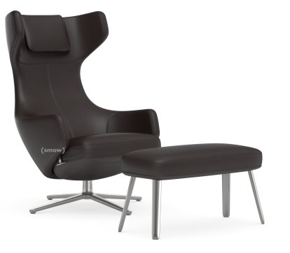 Fauteuil Grand Repos, Fauteuil Grand Repos & Panchina, Cuir Premium F chocolat, 40 cm, Poli