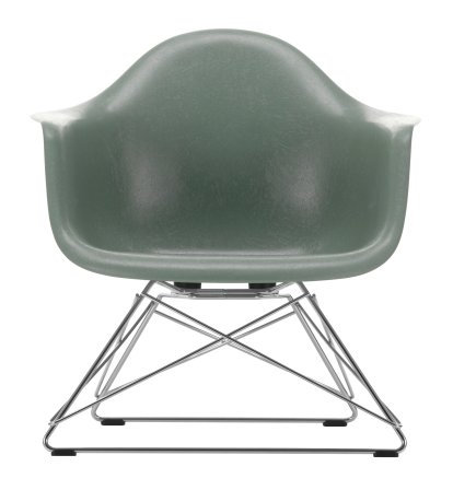 Eames Fiberglass Armchair LAR, Eames sea foam green, Chromé