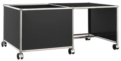 Table à roulettes pour enfants USM Haller, Caisse à droite, Noir graphite RAL 9011