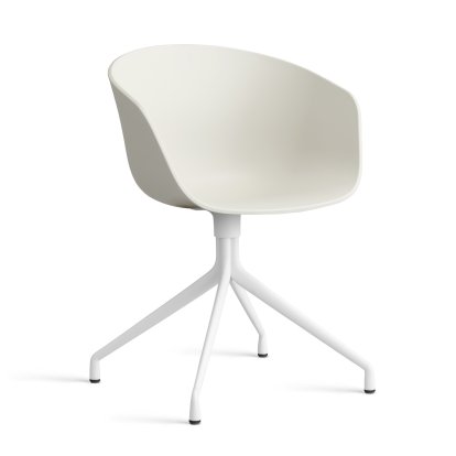 Chaise pivotante About A Chair AAC 20, Melange cream 2.0, Aluminium thermolaqué blanc