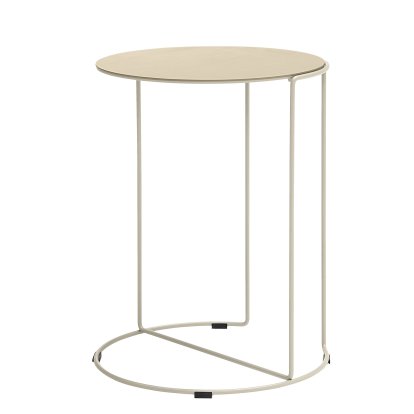 Table d'appoint Oki Saddle, H 51 x ø 40 cm, Cuir Saddle argile, Peint par poudrage sable mat