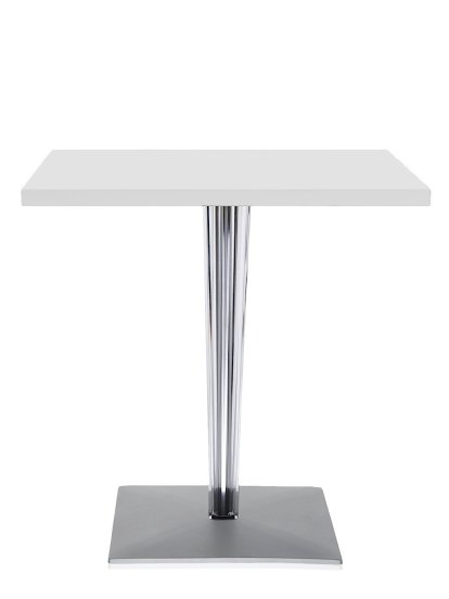 Table à manger TopTop, Rectangulaire H 72 x l 70 x L 70 cm, Stratifié, Blanc