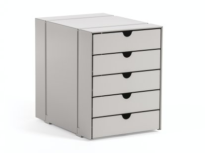 Casiers USM Inos C4 pour étagère USM Haller, Avec 5 plateaux, Gris clair RAL 7035