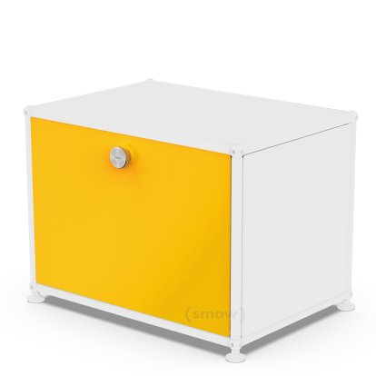Porte abattante USM Haller, 50 cm x 35 cm, Jaune or RAL 1004, Avec poignée sans serrure