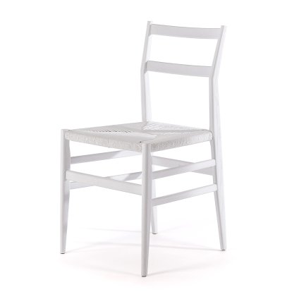 Chaise 646 Leggera, Frêne teinté blanc