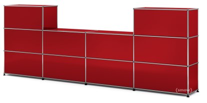 Comptoir d’accueil USM Haller version 3, Rouge rubis USM, 35 cm