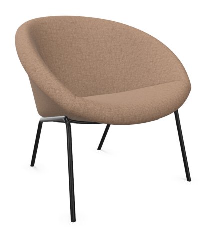 Fauteuil 369 , Tissu Gaia quartz, Peint par poudrage noir mat
