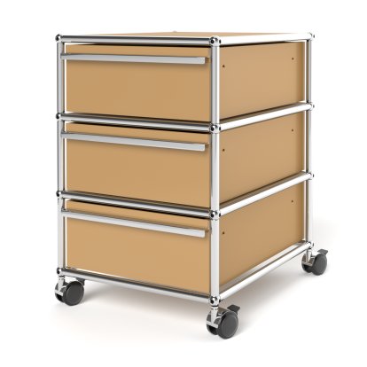 Caisson à roulettes USM Haller avec 3 tiroirs Type 1 , Sans serrures, Beige USM