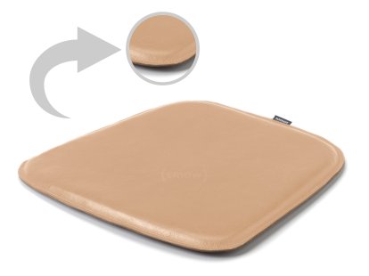 Coussin d'assise cuir pour Eames Armchairs , Recto et verso en cuir, Beige