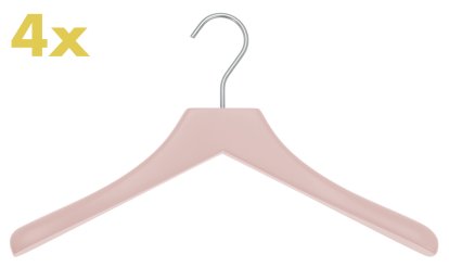 Cintres 0112  - lot de 4 , Rose pâle, Chrome mat
