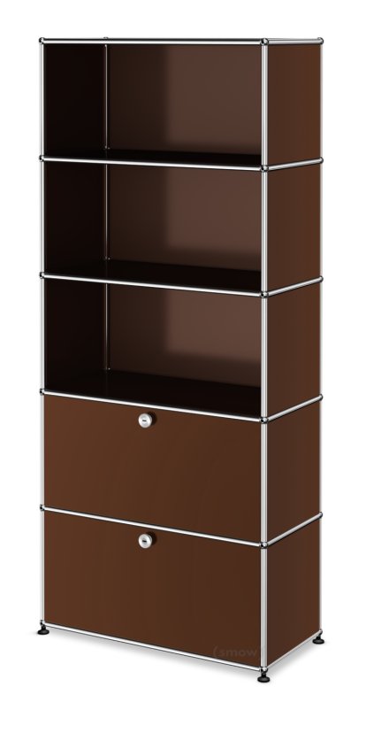 Étagère à dossiers USM Haller 2 portes battantes, Marron USM