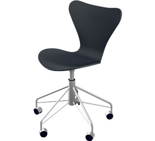 Chaise de bureau pivotante Série 7 3117, Laqué, Noir