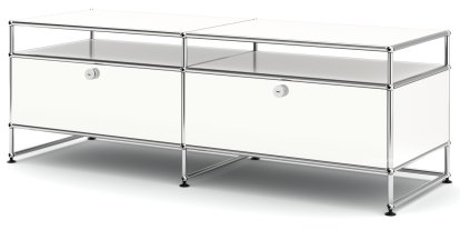 Meuble TV L USM Haller, Blanc pur RAL 9010