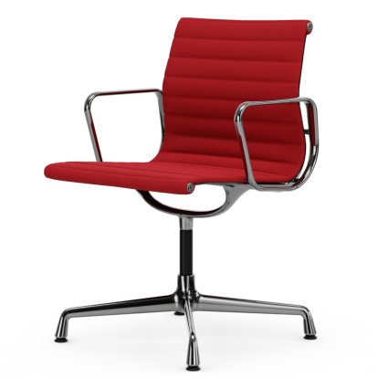 Aluminium Chair EA 103 / EA 104, EA 104 - pivotante, Rouge / rouge coquelicot, Poli