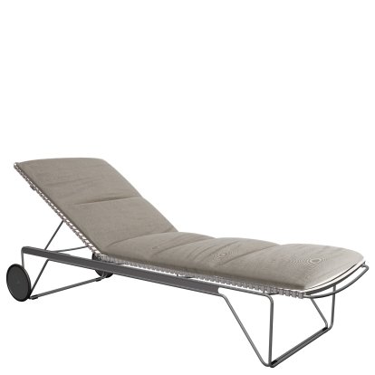 Chaise longue Click, Muted White, Avec coussin - ash