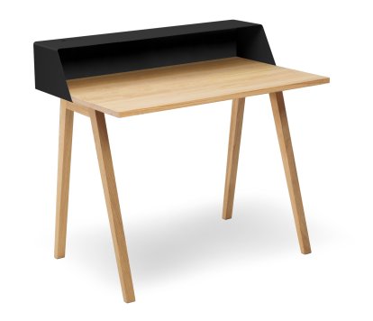 Secrétaire PS04 / PS05 , L 100 x P 63 (PS04), Noir profond (RAL 9005), Chêne huilé  , Sans boîtier électrique