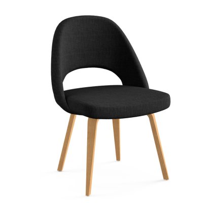 Chaise de conférence Saarinen, Sans accotoirs, Chêne naturel, Noir