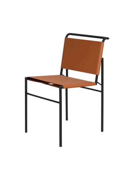 Chaise Roquebrune, Cognac, Revêtement en poudre noir