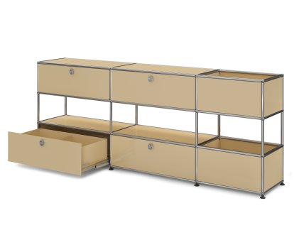 Buffet USM Haller pour enfants L avec boîtes de rangement, Monochrome, Beige USM, Avec portes coulissantes (incl. cadre métallique)