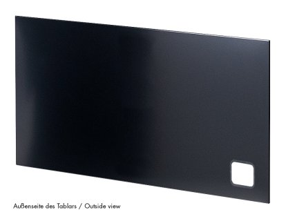 Paroi USM Haller avec passe-câbles, 75 x 35 cm, Noir graphite RAL 9011, En bas à gauche