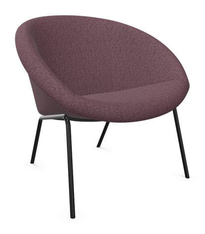 Fauteuil 369 , Tissu Gaia améthyste, Peint par poudrage noir mat
