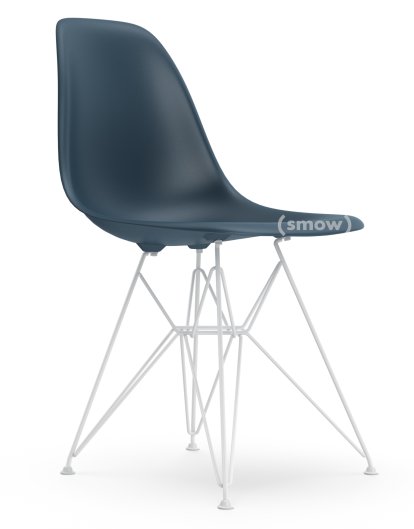 Eames Plastic Side Chair DSR, Bleu océan, Sans rembourrage, Sans rembourrage, Version standard - 43 cm, Revêtement blanc