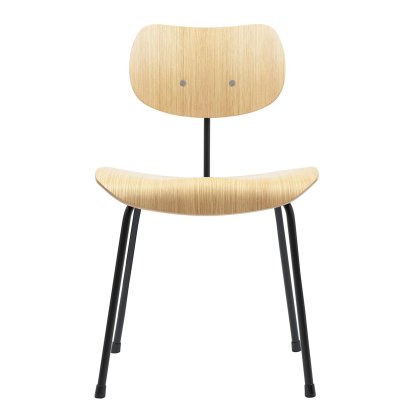 Chaise SE 68, Non-empilable, Sans rembourrage, Poudre noir mat, Sans accoudoirs, Chêne, naturel