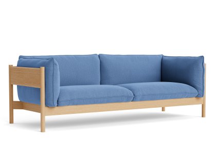 Canapé Arbour, Re-wool 758 - bleu/naturel, Chêne huilé ciré