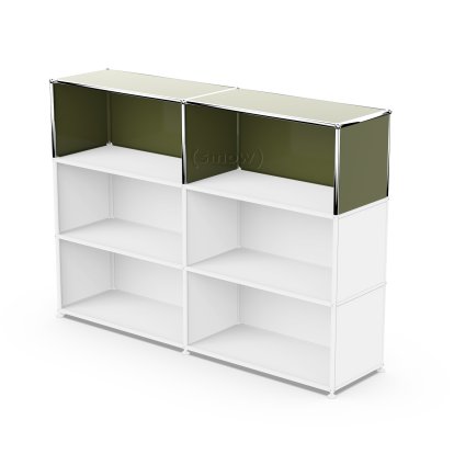 Kit d'extension verticale USM Haller 2, Vert olive RAL 6003, 35 cm