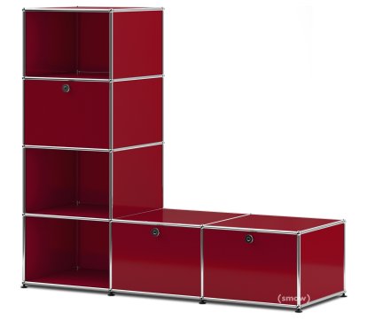 Étagère-banc USM Haller Type 1, Rouge rubis USM