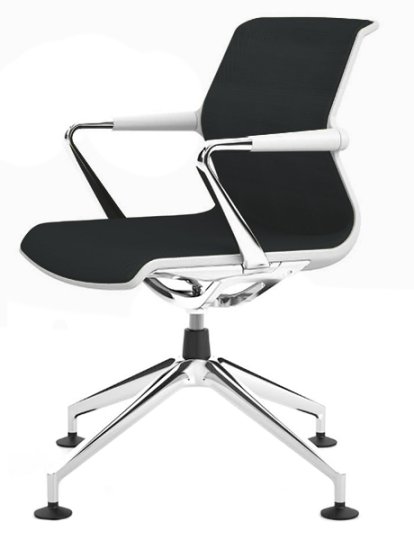 Chaise Unix Four-star base, Silk Mesh asphalte, Soft grey