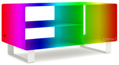 Meuble bas HI-FI R 104, Couleur au choix (RAL Classic), Piétement luge laqué de la même couleur que l'extérieur