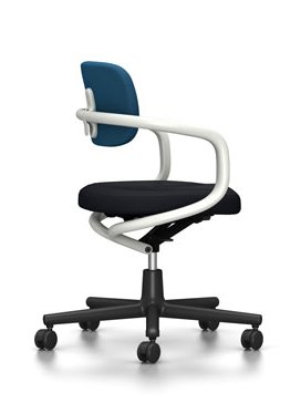 Siège de bureau pivotant Allstar, Blanc, Hopsak, Bleu / vert marais