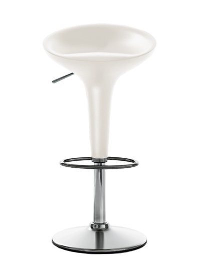 Tabouret Bombo Stool, Hauteur réglable (Hauteur de l'assise 50-74 cm), Blanc