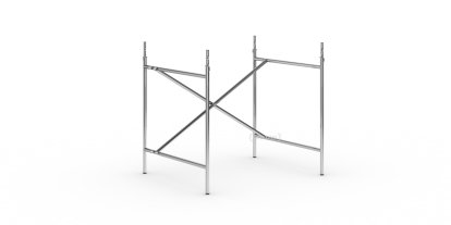 Châssis de table Eiermann 2, Chromé, Vertical, décalé  , 80 x 66 cm, Avec rallonge en hauteur (hauteur 72-85 cm)