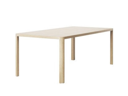 Table 1140, L 200 x L 100 cm, Chêne éclairci, Aluminium poli