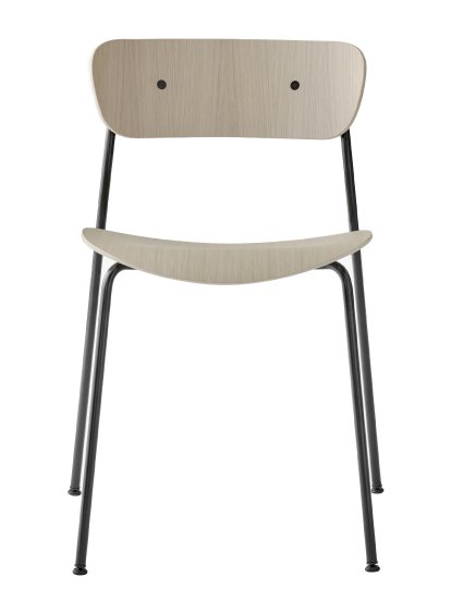 Chaise Pavilion AV2, Chêne laqué, Revêtement par poudre noir, Sans accoudoirs