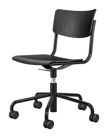 S 43 DR/FDR Atelier, Hêtre teinté noir, Noir (RAL 9005), Sans accotoirs