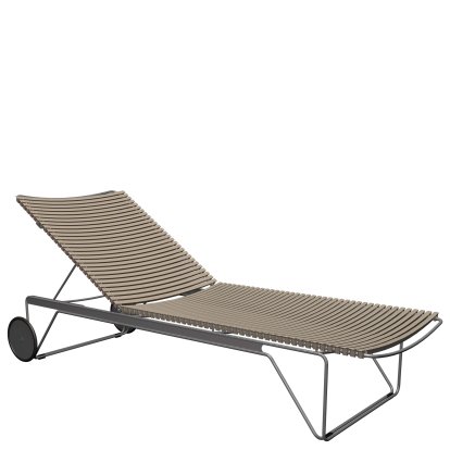 Chaise longue Click, Beige, Sans coussin