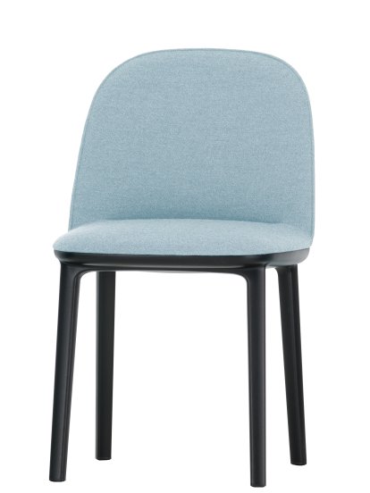 Softshell Side Chair, Gris clair / bleu glacial, Patins pour tapis