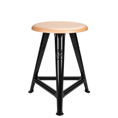 Tabouret Rowac – Modèle 1 / 50 cm, Hêtre, Noir brillant