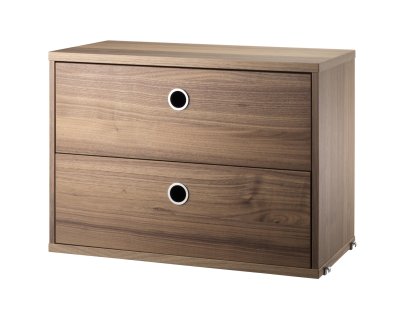Caisson à tiroirs String System, 58 x 30 cm, Placage noyer