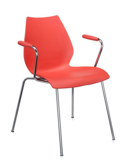 Chaise Maui, Avec accoudoirs, Violet rouge