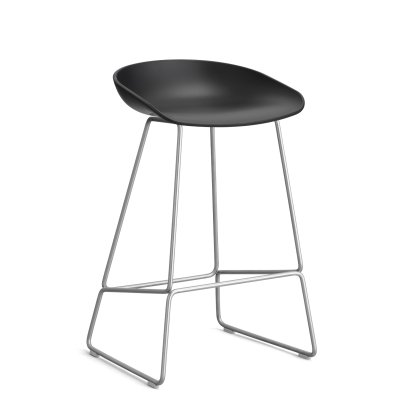 About A Stool AAS 38, Version cuisine: hauteur de l'assise 64 cm, Acier inoxydable, Black 2.0