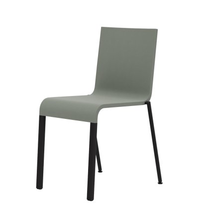 Chaise .03, Empilable, Pieds thermolaqué noir, Sans accotoirs, Gris