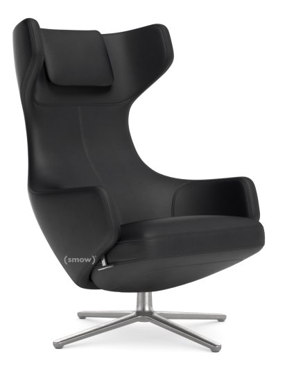 Fauteuil Grand Repos, Fauteuil Grand Repos, Cuir Premium F nero, 40 cm, Poli