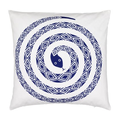 Coussins Graphic Print, Snake, ultramarin