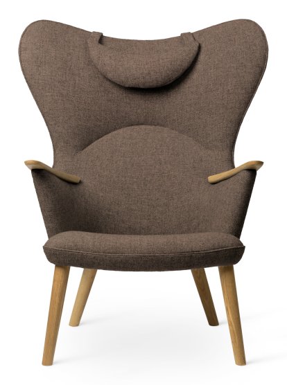 Chaise CH78 Mama Bear , Fiord - marron, Chêne huilé, Avec coussin pour la nuque