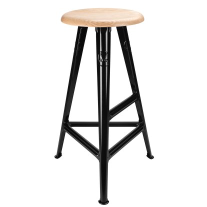 Tabouret Rowac – Modèle 1 / 75 cm, Frêne, Noir brillant